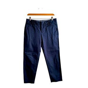 Banana Republic Navy Washed Sateen Crop Pants Size 4 3 0409